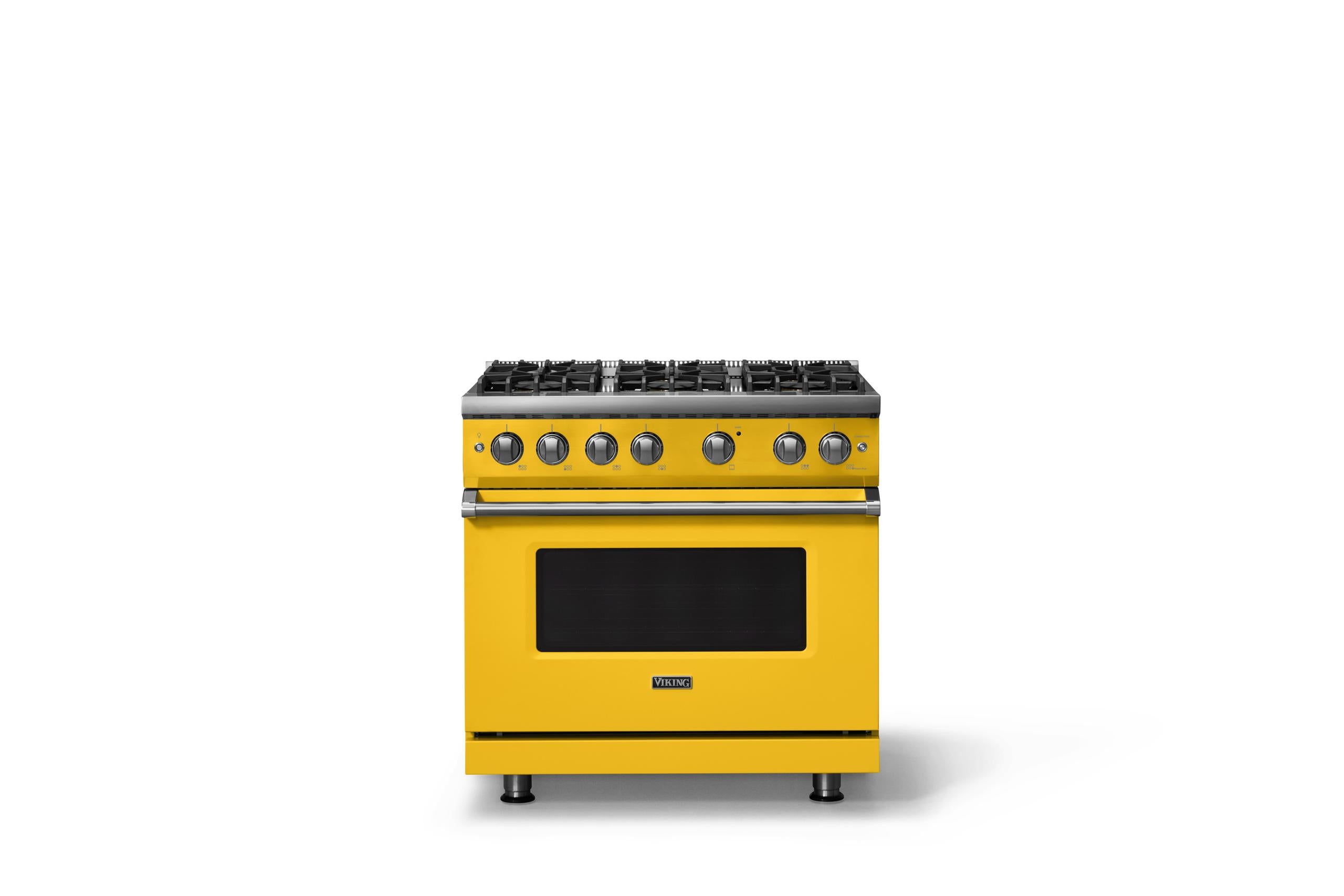 36"W. Sealed Burner Gas Range (Burner: 6b, Finish: Daffodil, Trim: Polished Chrome, Fuel: Natural Gas)