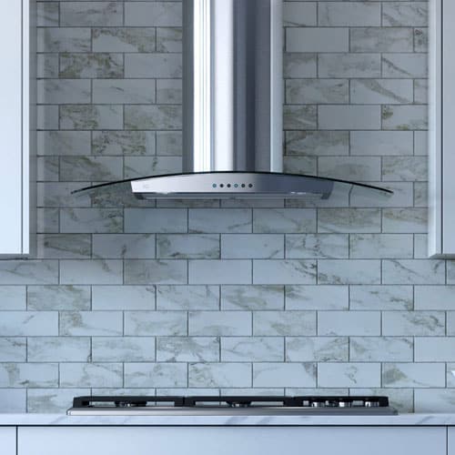 30" CCC 600/395 CFM Wall Chimney Hood Stainless/Glass