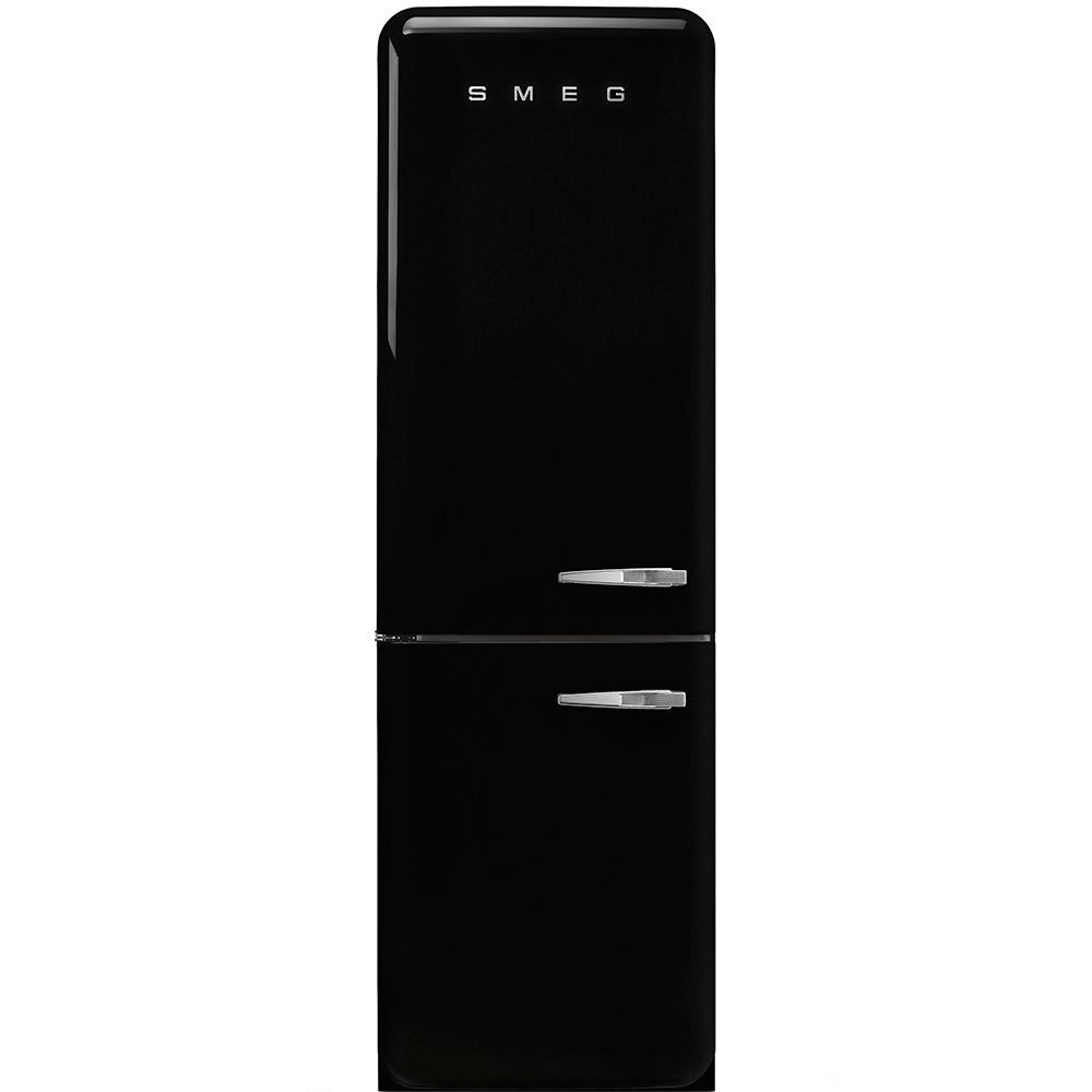 Approx 24" 50'S Style refrigerator with automatic freezer, Black, Left hand hinge