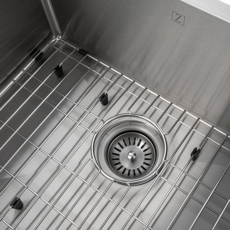 ZLINE 23 in. Meribel Undermount Single Bowl Stainless Steel Kitchen Sink with Bottom Grid (SRS-23)