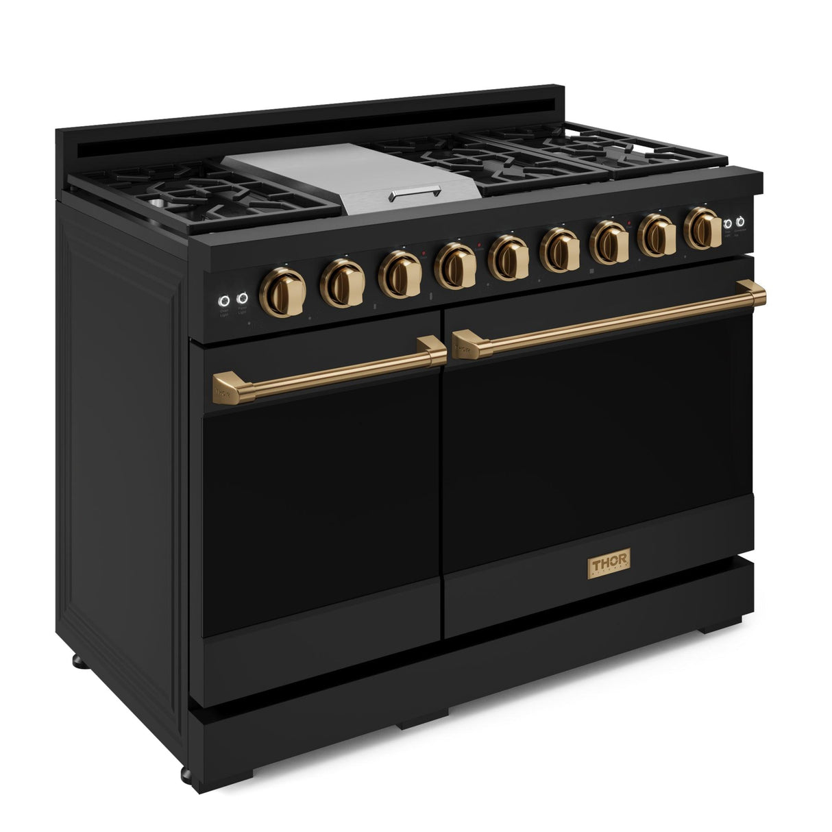 48 Inch Professional Gas Range With Pro-style Knobs In Black/bronze Gordon Ramsay Series