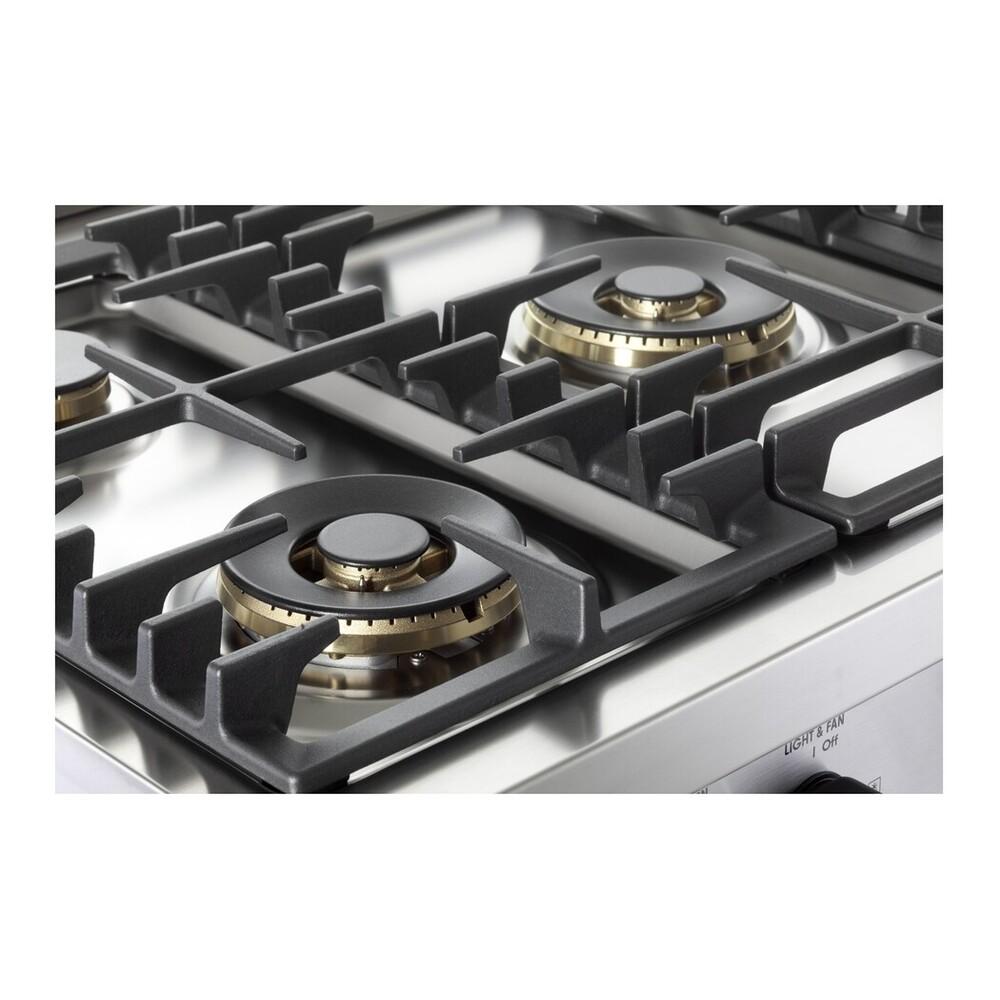 Verona VUFSGG486DSS 48 inch Ultima Collection Gas Range with 6 Brass Burners, 5.2 cu. ft. Oven Total Capacity, LP Conversion Kit, Analog Temperature Indicator
