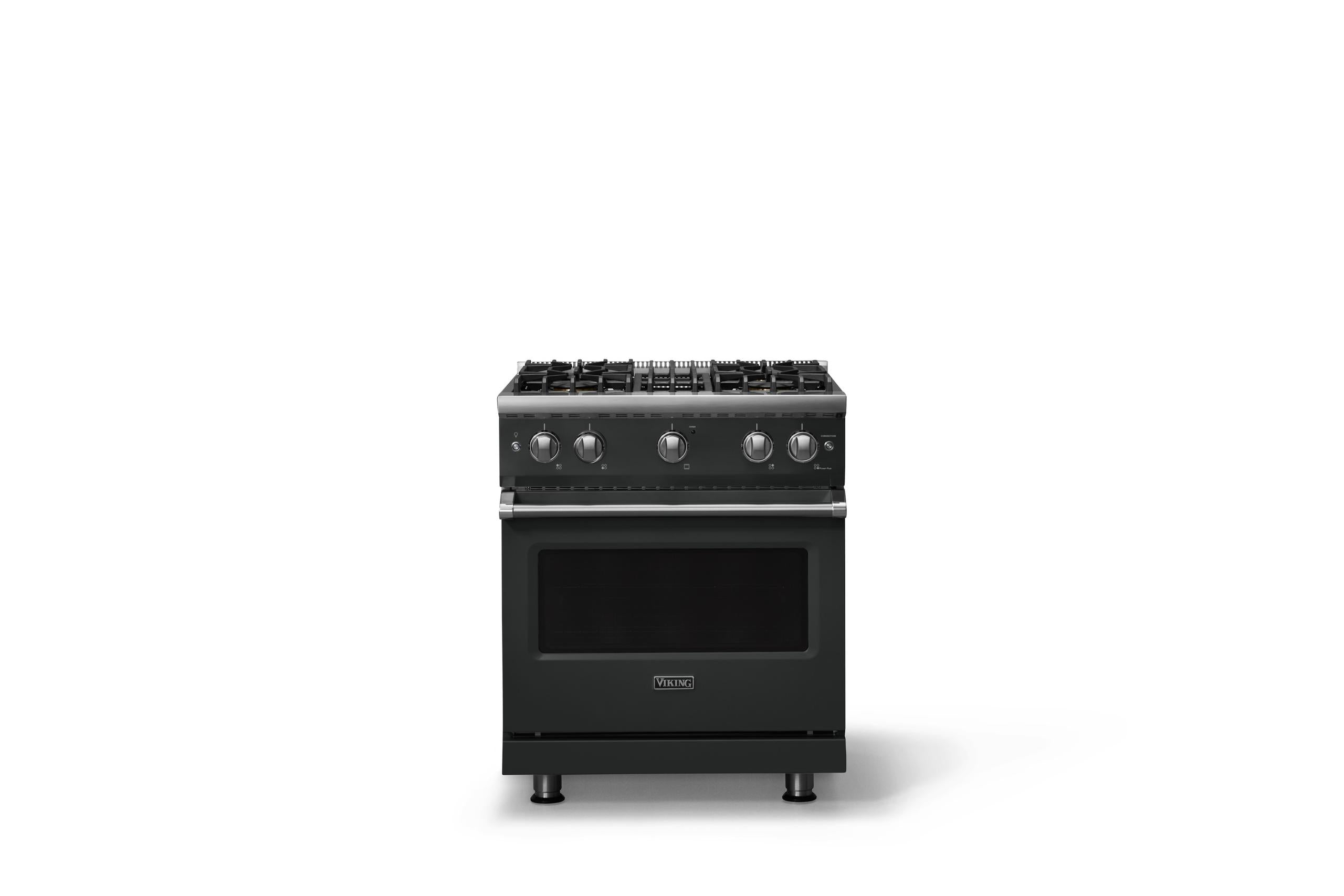 30"W. Sealed Burner Gas Range (Finish: Antique Bronze, Trim: Polished Chrome, Fuel: Natural Gas)