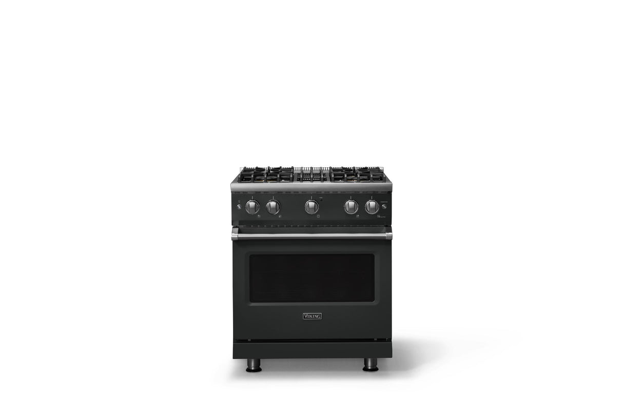 30"W. Sealed Burner Gas Range (Finish: Antique Bronze, Trim: Polished Chrome, Fuel: Propane)