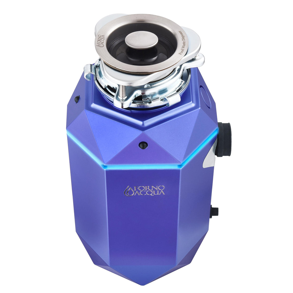 FORNO ACQUA BrightDIAMOND Amethyst 1HP Super Quiet Garbage Disposal Corded with Motion Sensor Cabinet Light & Pre-Wired Air Switch