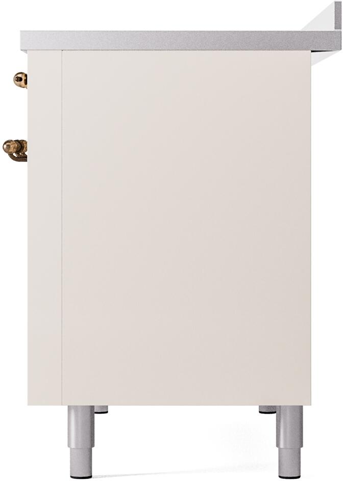 Nostalgie II 48 Inch Electric Freestanding Range in Antique White with Bronze Trim