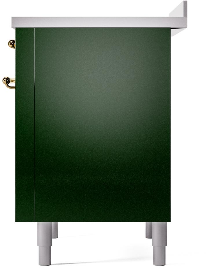 Nostalgie II 36 Inch Electric Freestanding Range in Emerald Green with Brass Trim