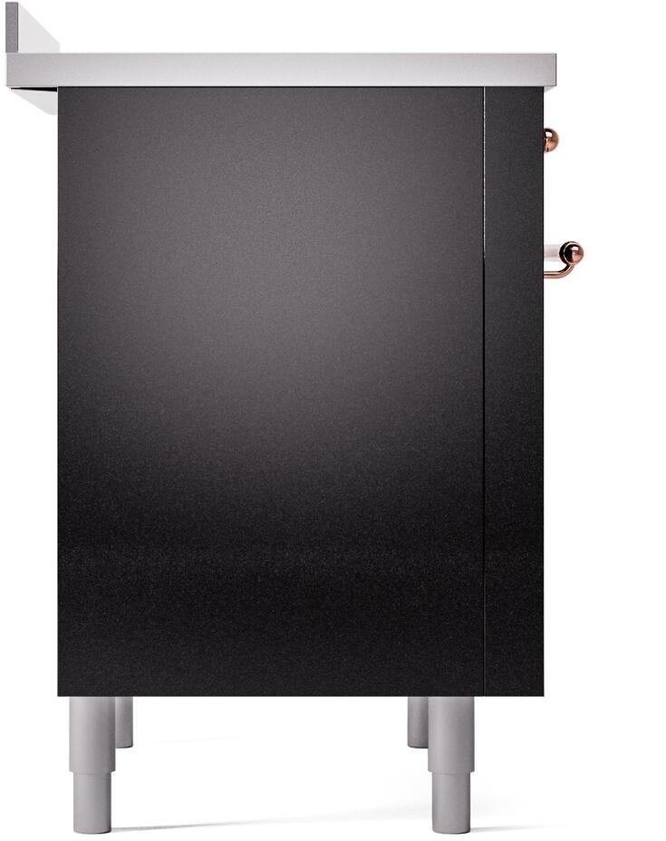Nostalgie II 36 Inch Electric Freestanding Range in Glossy Black with Copper Trim