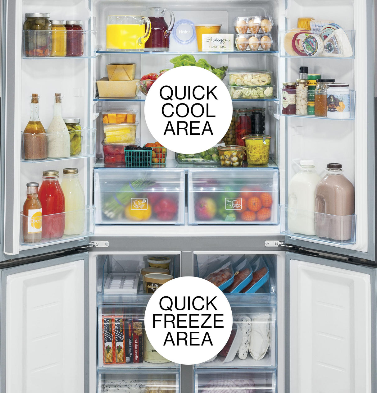 Haier ENERGY STAR® 16.4 Cu. Ft. Quad Door Refrigerator