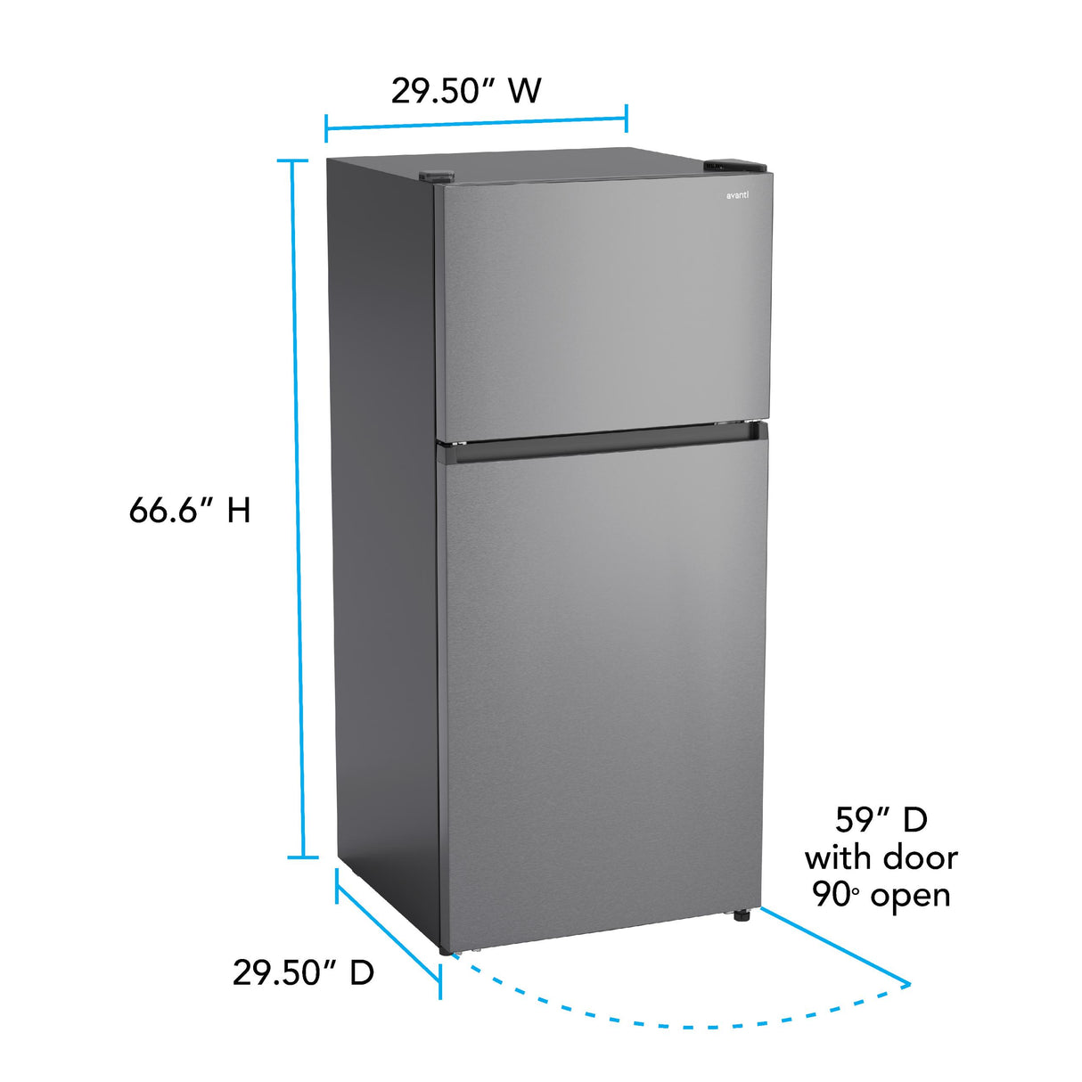Avanti Frost-Free Apartment Size Garage Ready Refrigerator, 18.0 cu. ft. Capacity, in Stainless Steel (AVFF18DLJ0SS)
