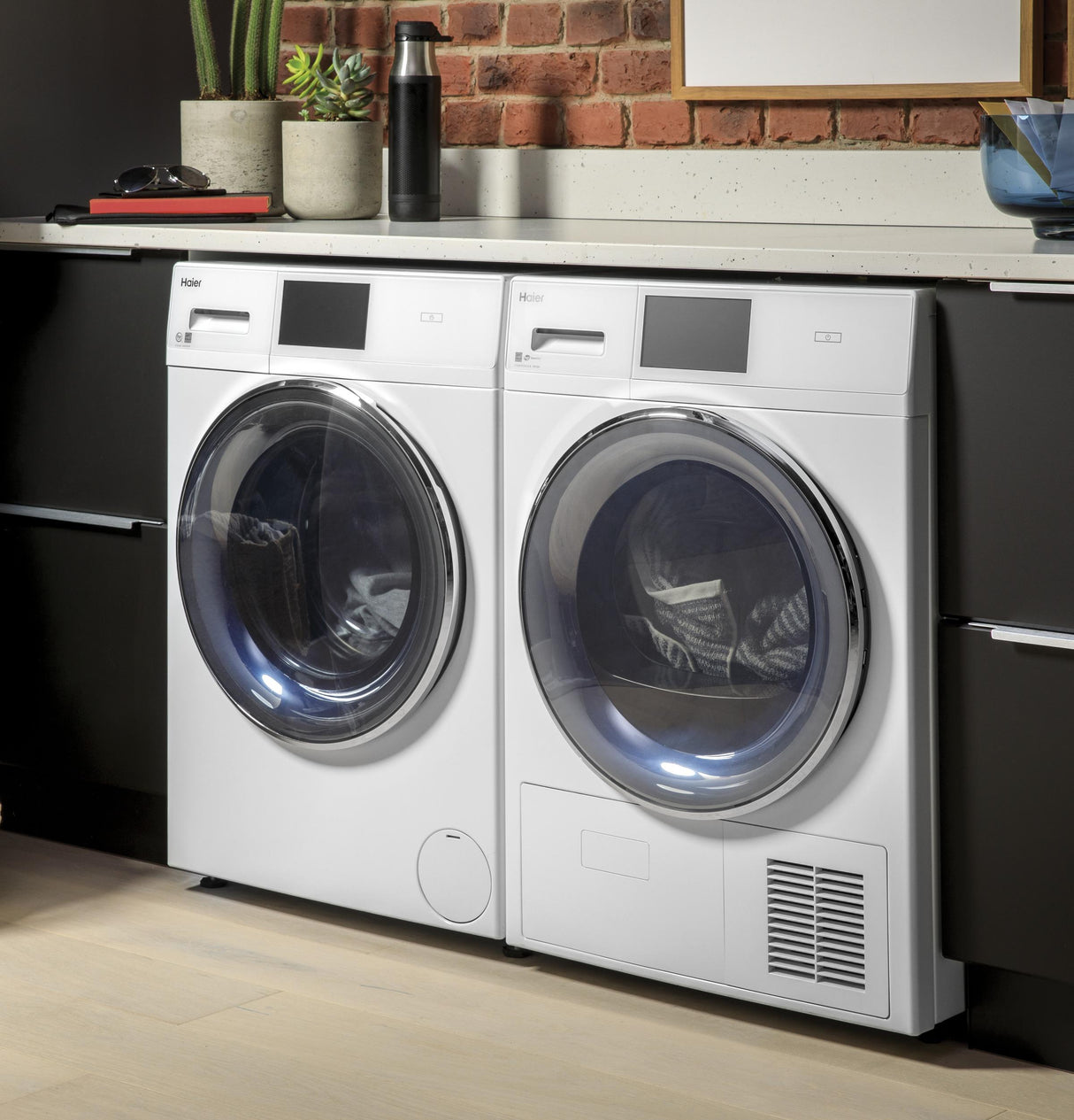Haier ENERGY STAR® 4.1 cu.ft. Capacity Smart 24" Ventless Condenser Frontload Electric Dryer with Stainless Steel Basket