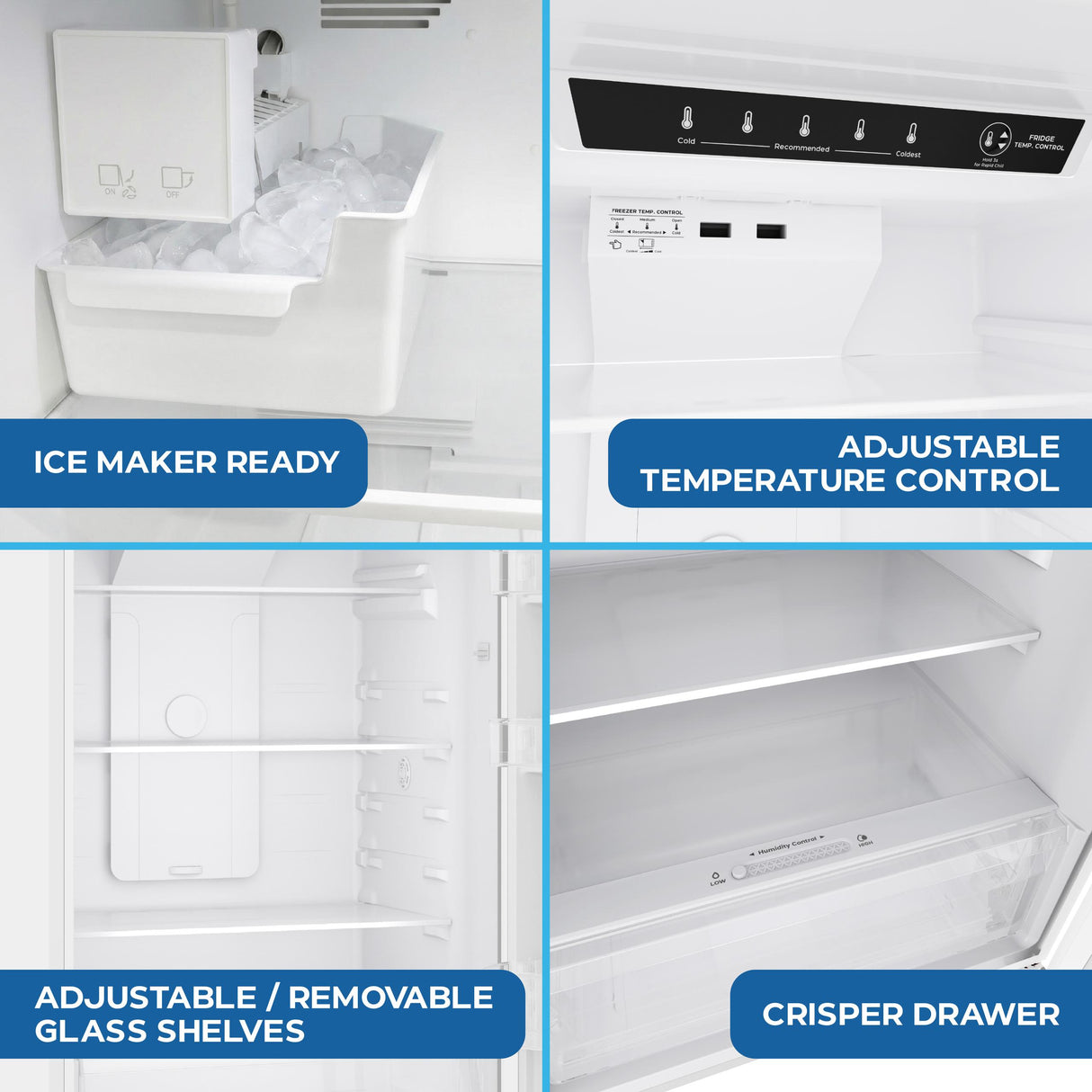Avanti Frost-Free Apartment Size Garage-Ready Refrigerator, 14.6 cu. ft. Capacity, in White (AVFF146DLJ0W)