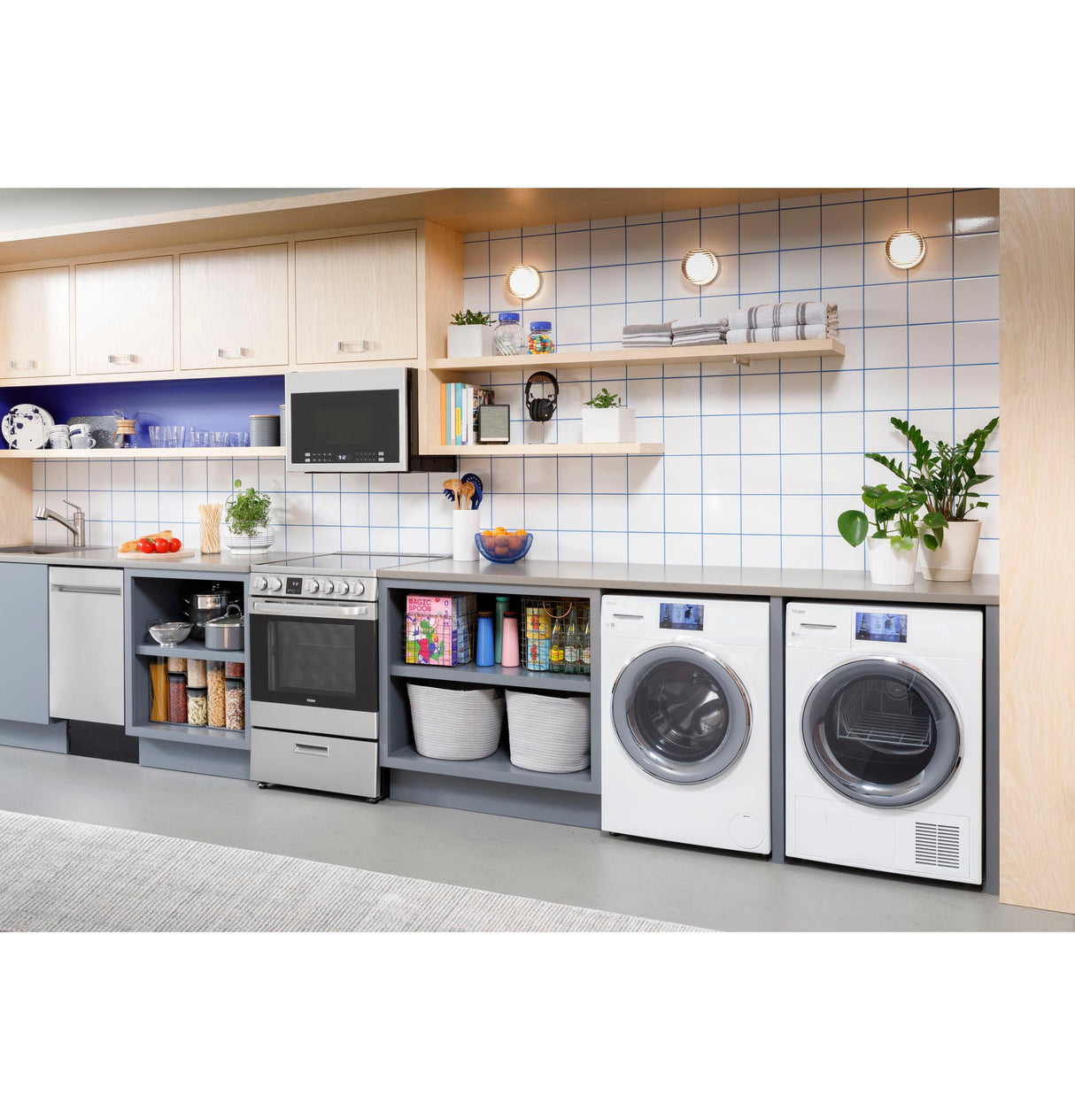 Haier ENERGY STAR® 4.1 cu.ft. Capacity Smart 24" Ventless Condenser Frontload Electric Dryer with Stainless Steel Basket