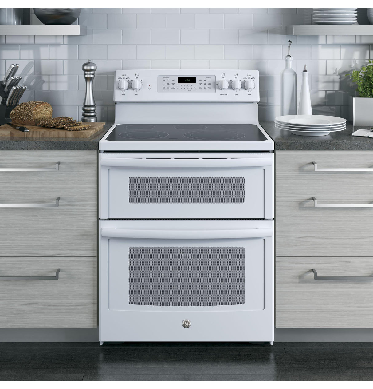 GE® 30" Free-Standing Electric Double Oven Convection Range