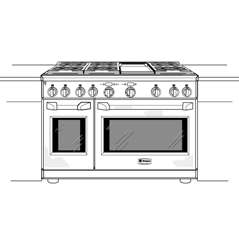 Monogram 48" All Gas Professional Range with 6 Burners and Griddle (Liquid Propane)