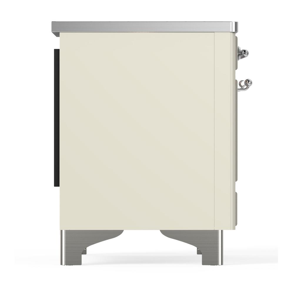 ILVE UMIB36NR3AWC Majestic III 36 inch Induction Range with 6 Elements, 3.5 cu. ft. Total Oven Capacity (Triple Glass Door, Antique White, Chrome)