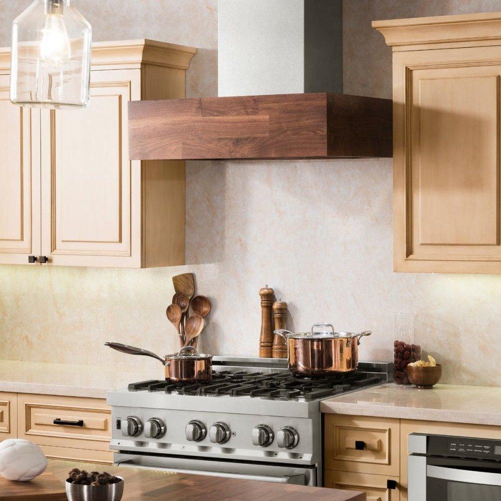 ZLINE 42 in. 1200 CFM Designer Series Wooden Wall Mount Range Hood in Butcher Block (681W-42)