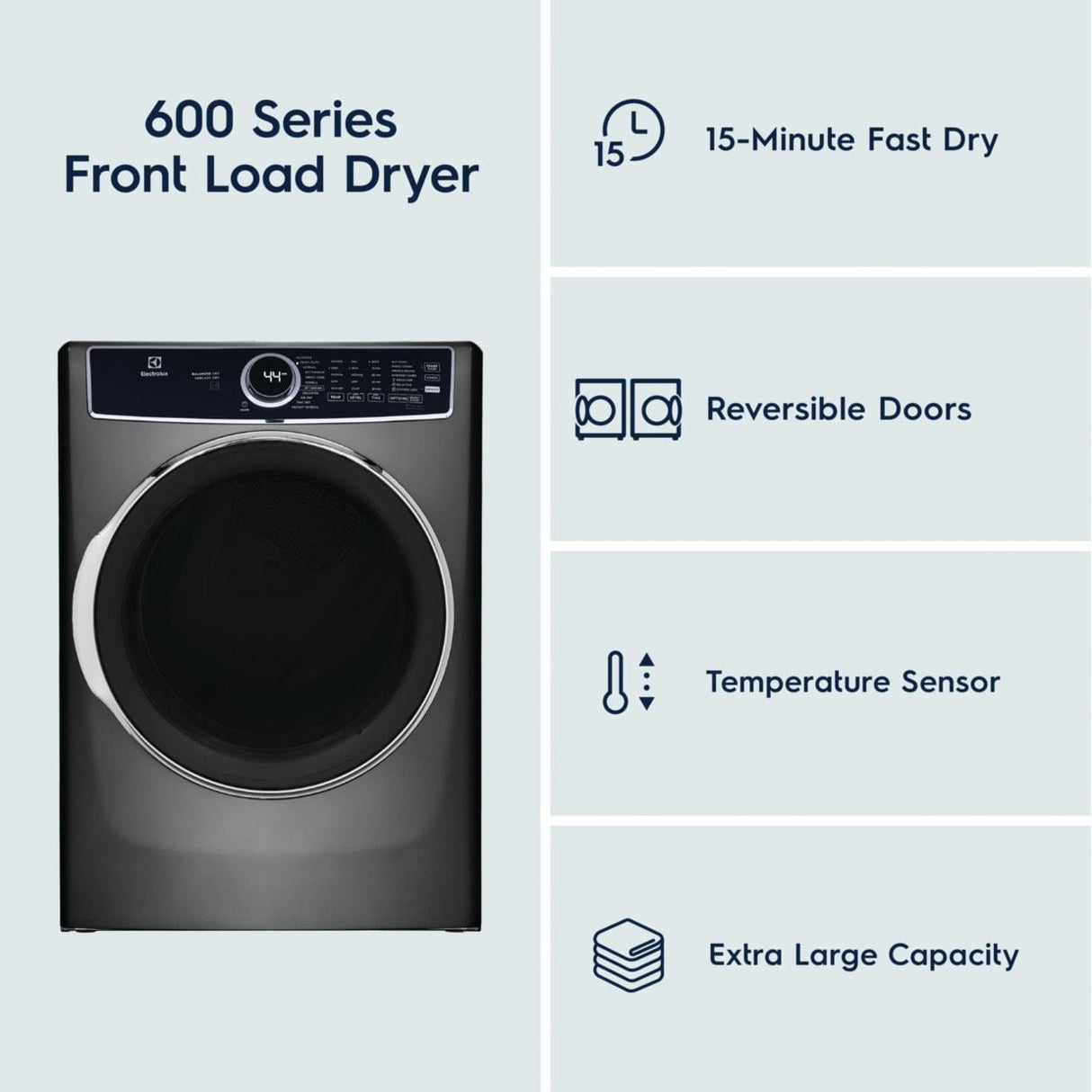Front Load Perfect Steam™ Electric Dryer with Balanced Dry™ and Instant Refresh - 8.0 Cu. Ft.