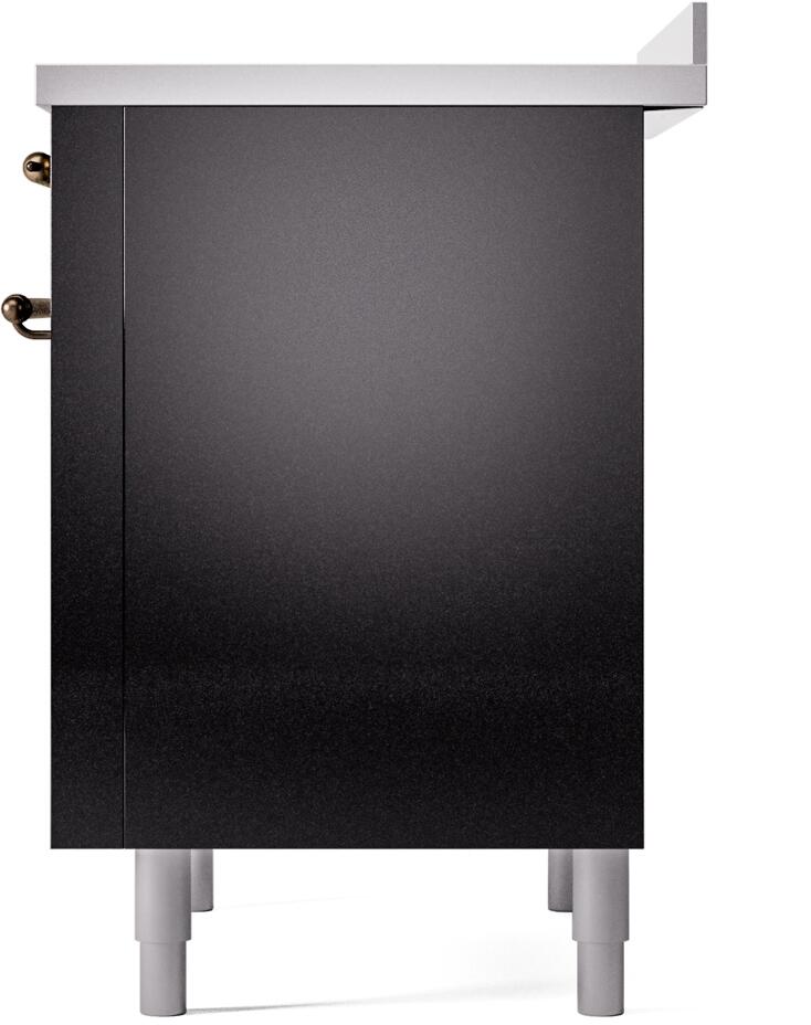 Nostalgie II 36 Inch Electric Freestanding Range in Glossy Black with Bronze Trim