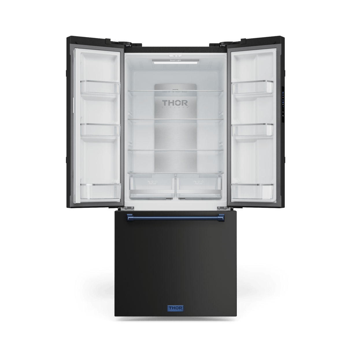 30 Inch 17.5 Cu Ft French Door Counter Depth Refrigerator With Ice Maker In Black/navy Blue Gordon Ramsay Series