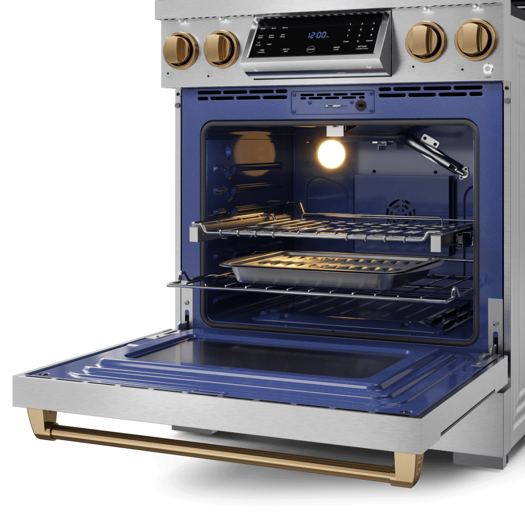 30 Inch Professional Gas Range With Tilt Panel Touch Control In Stainless Steel/bronze Gordon Ramsay Series