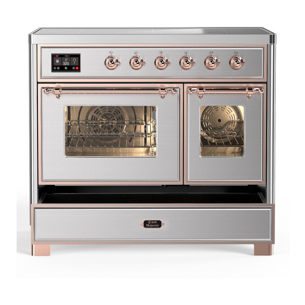 ILVE UMDIB40NR3SSP Majestic III 40 inch Induction Range with 6 Elements, 3.82 cu. ft. Total Oven Capacity (Triple Glass Door, Stainless Steel, Copper)