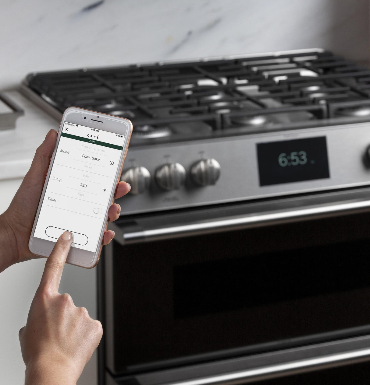 Café™ 30" Smart Slide-In, Front-Control, Dual-Fuel Range in Platinum Glass