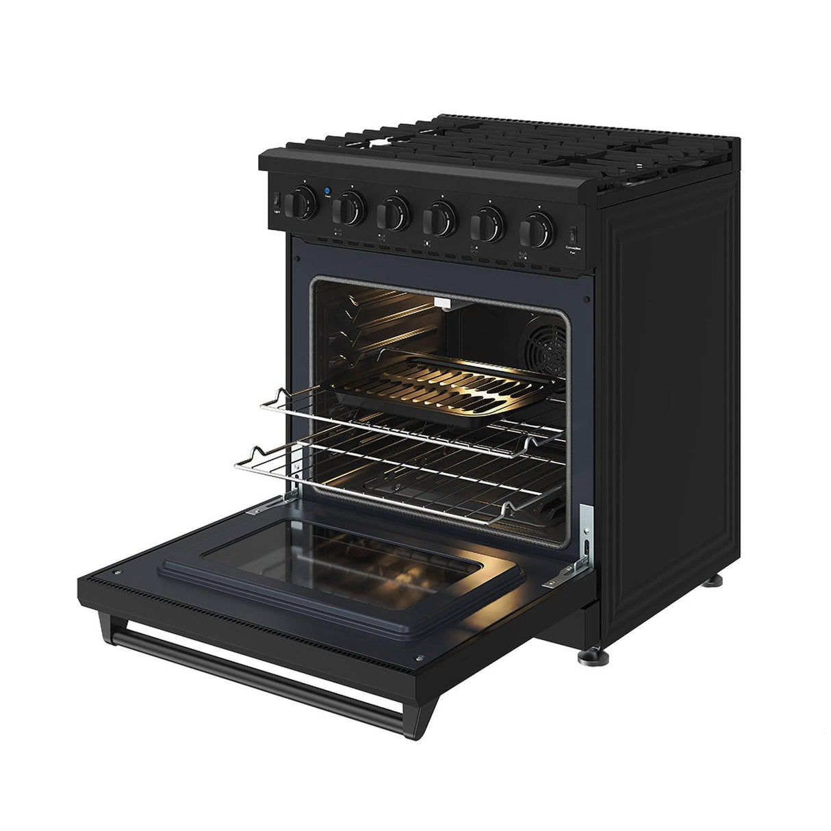 30 Inch Professional Gas Range In Black