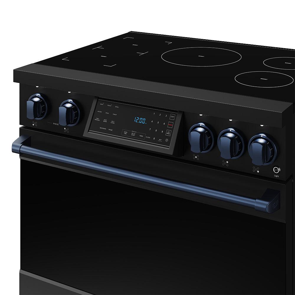 36 Inch Professional Induction Range With Tilt Panel Touch Control In Black and Blue Gordon Ramsay Series