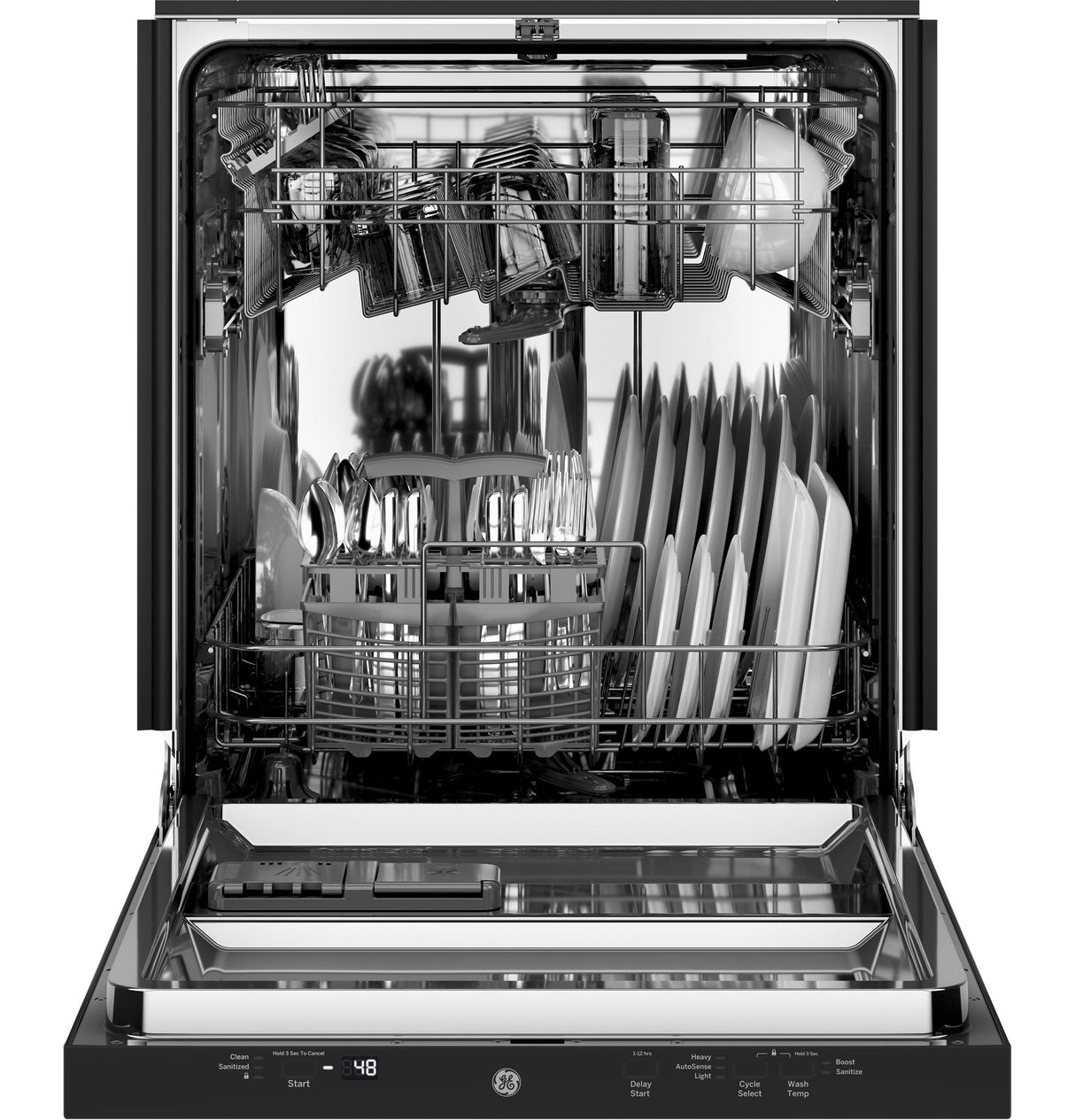 GE® ENERGY STAR® ADA Compliant Stainless Steel Interior Dishwasher with Sanitize Cycle
