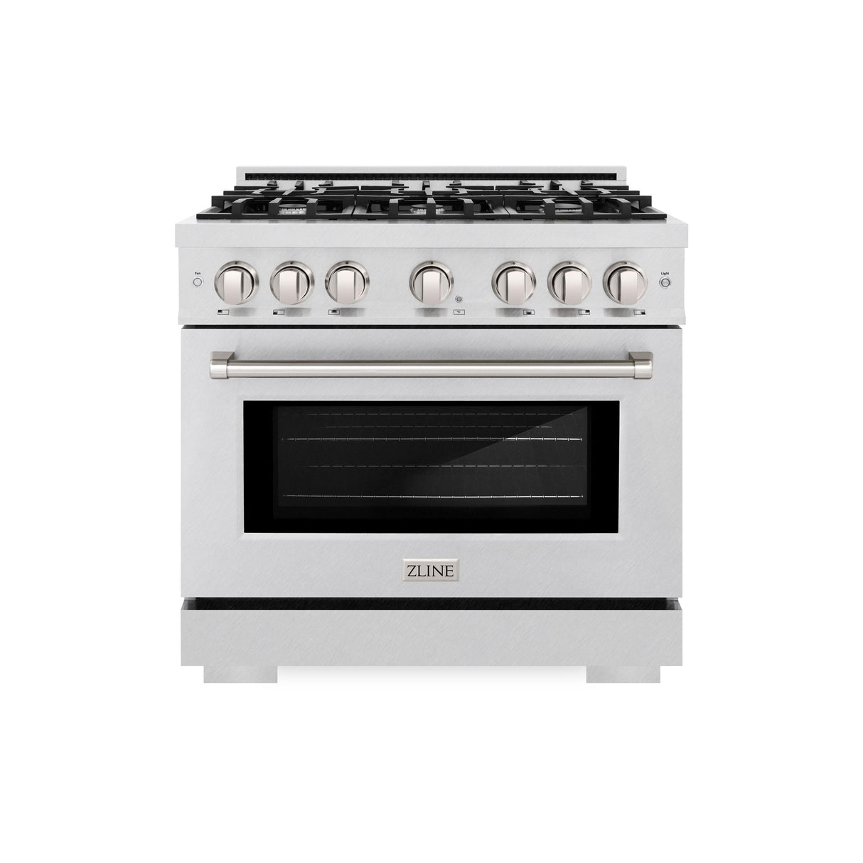 ZLINE 36 in. 5.2 cu. ft. Select Dual Fuel Range with 6 Burner Gas Cooktop and Electric Convection Oven in DuraSnow' Stainless Steel (HDRS-36)
