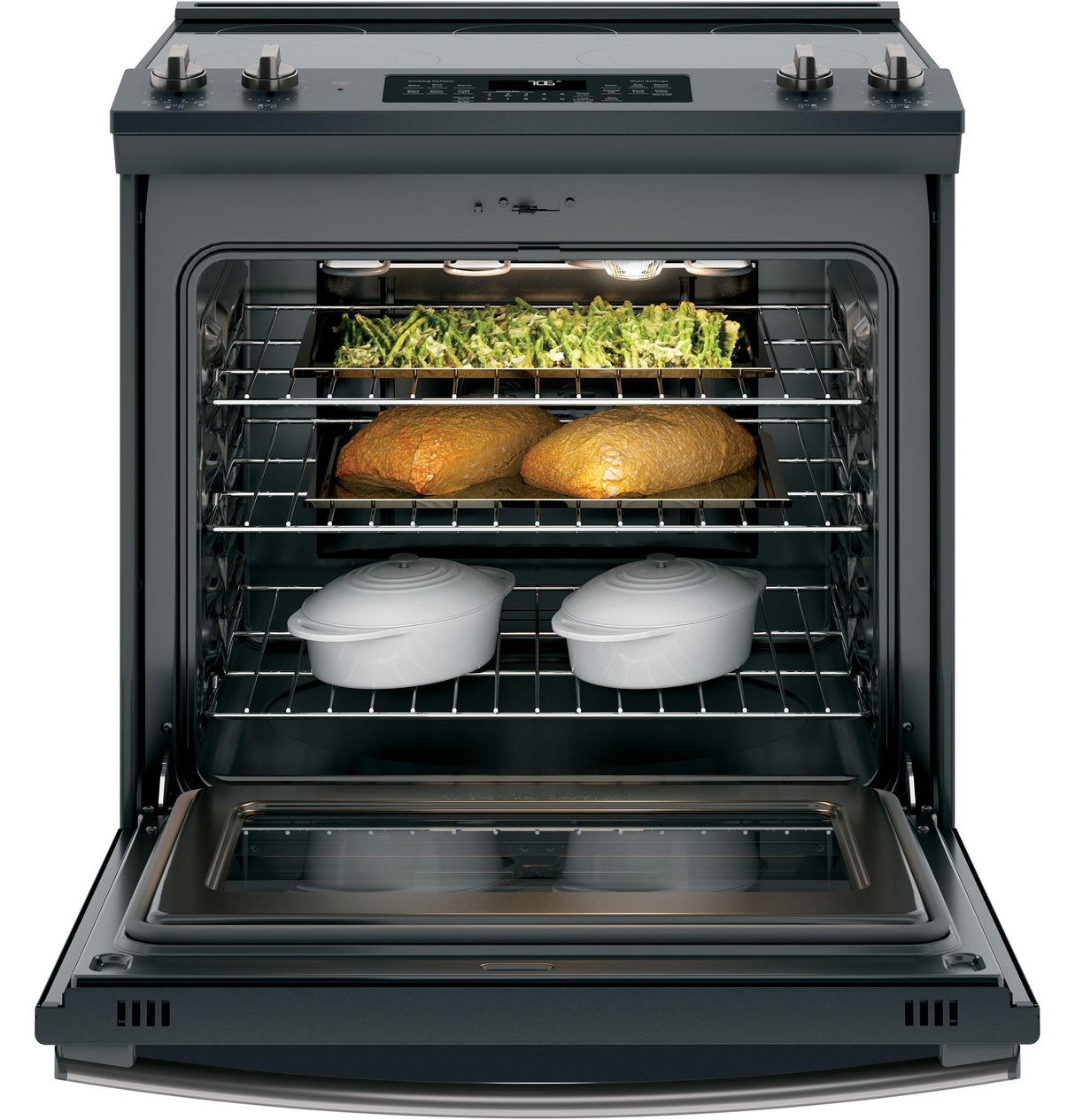 GE® 30" Slide-In Electric Convection Range