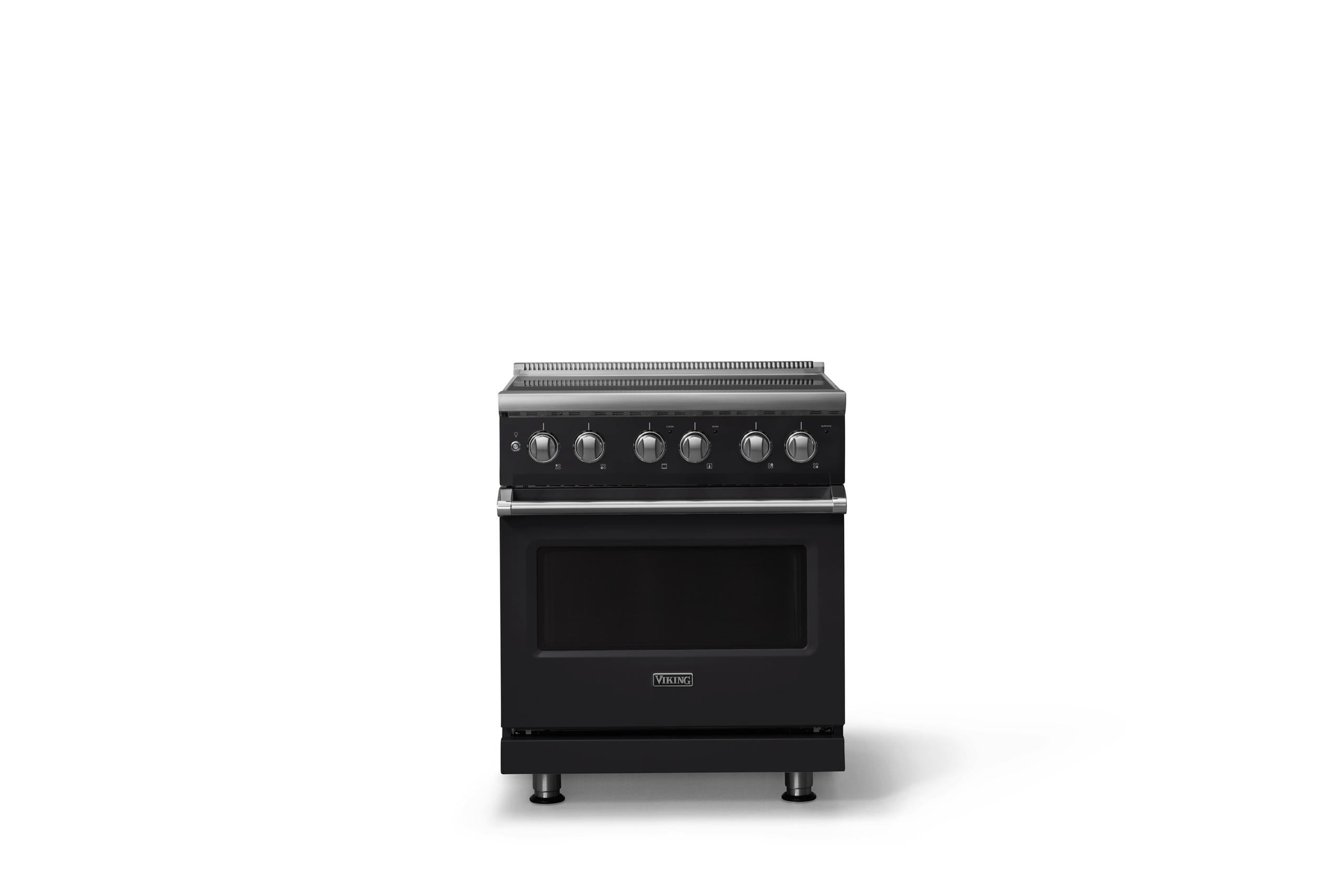 30"W. Electric Range (Finish: Onyx, Trim: Polished Chrome)