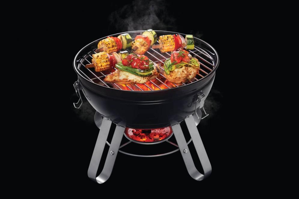 14 inch Portable Charcoal Kettle Grill , Charcoal, Black