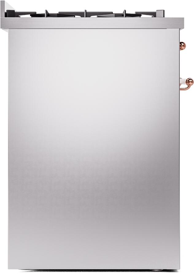 Nostalgie II 30 Inch Dual Fuel Natural Gas Freestanding Range in Stainless Steel with Copper Trim