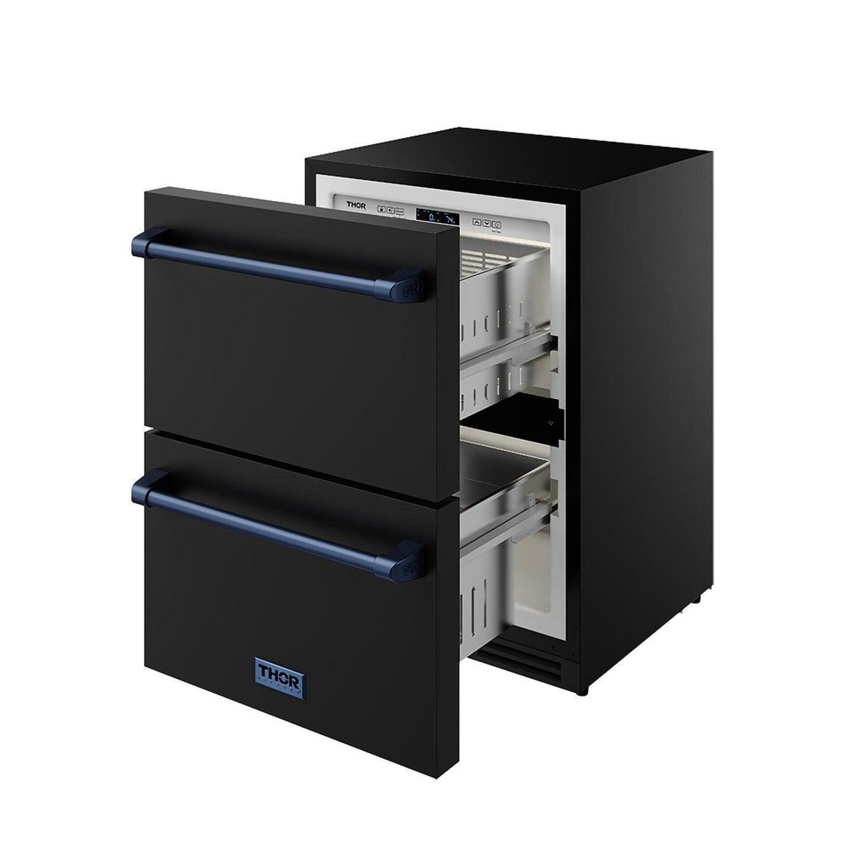 24 Inch Undercounter Built-in / Freestanding Drawer Freezer - Black/blue Gordon Ramsay Series