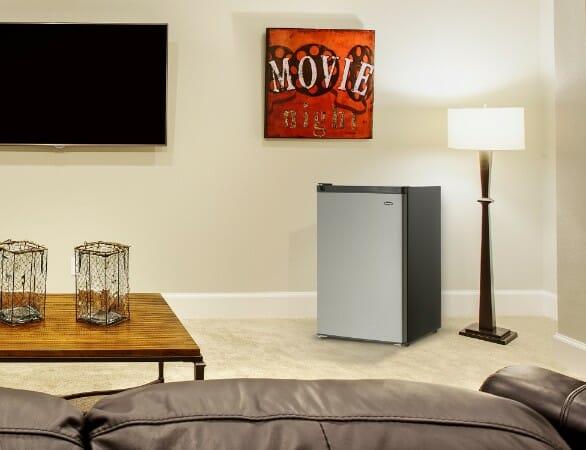 Danby 4.5 cu. ft. Compact Fridge with True Freezer in Stainless Steel Look