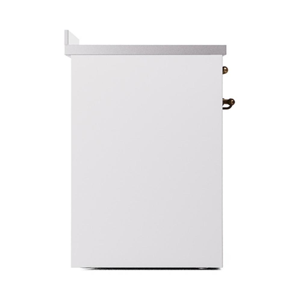 ILVE UNI304QNMPWHB Nostalgie II Noblesse 30 inch Induction Range (Solid Door, White, Burnished)