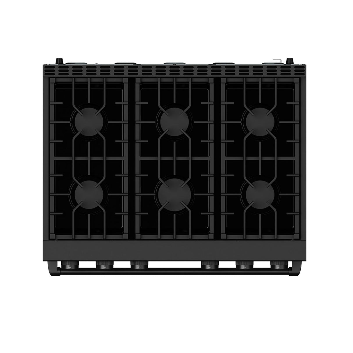 36 Inch Gas Range In Matte Black - Contemporary Professional