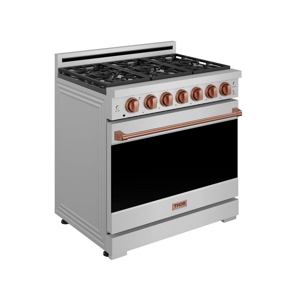 36 Inch Professional Liquid Propane Range With Precision Knob In Stainless Steel and Rose Gold Gordon Ramsay Series