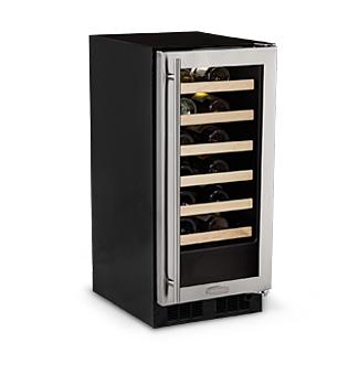 15" High Efficiency Single Zone Wine Cellar - Panel Overlay Frame Glass Door - Integrated Right Hinge