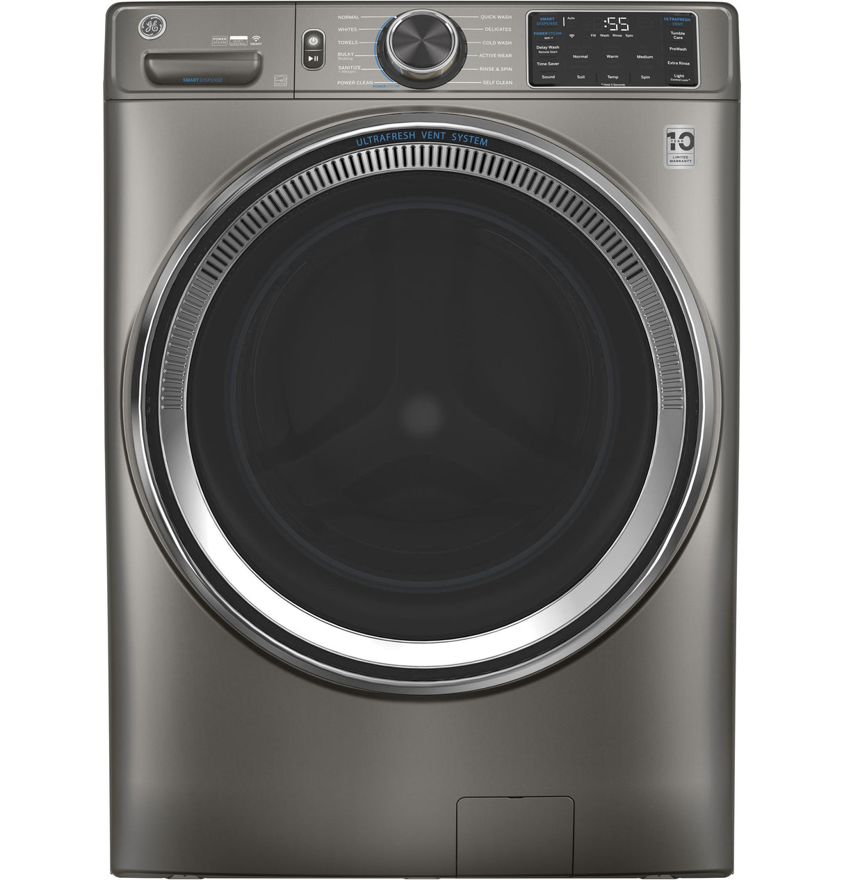 GE® ENERGY STAR® 4.8 cu. ft. Capacity Smart Front Load Steam Washer with SmartDispense™ UltraFresh Vent System with OdorBlock™ and Steam