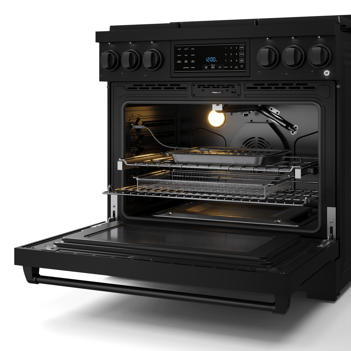 36 Inch Professional Gas Range With Tilt Panel Touch Control In Black Gordon Ramsay Series