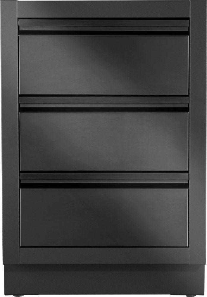 OASIS Two Drawer Cabinet with False Top Drawer, Matte/Matt Black
