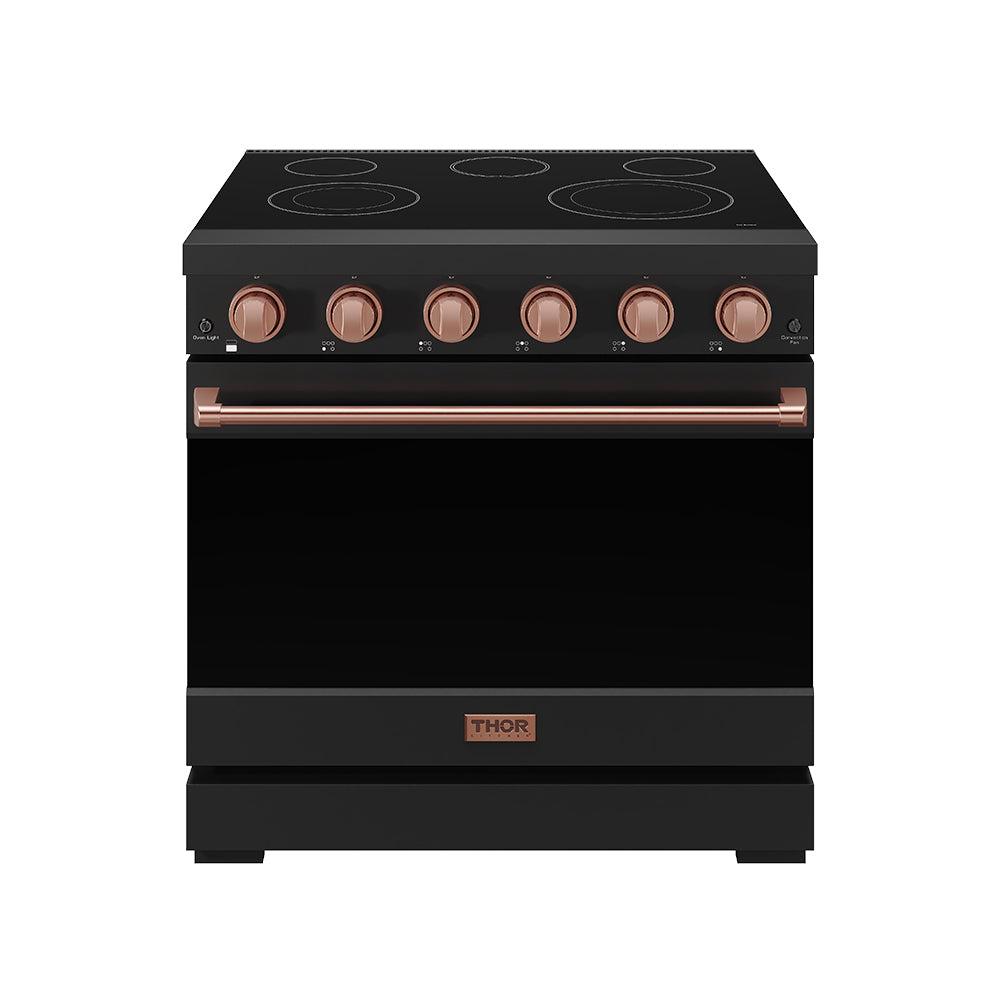 36 Inch Professional Electric Range In Black/rose Gold Gordon Ramsay Series
