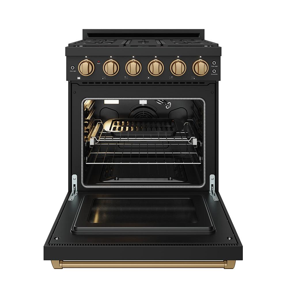 30 Inch Professional Gas With Precision Knob Control In Black/bronze