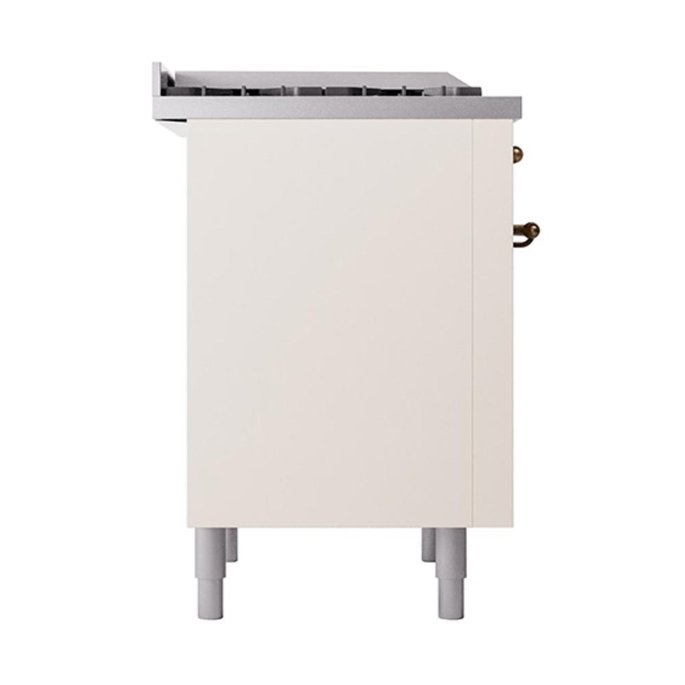ILVE UN36FQNMPAWB Nostalgie II Noblesse 36 inch Dual Fuel Range (Natural Gas, Solid Door, Antique White, Burnished)