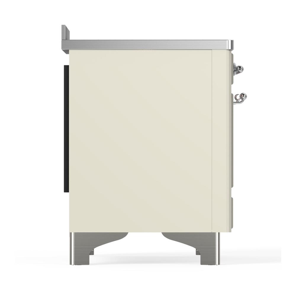 ILVE UMIB48NR3AWC Majestic III 48 inch Induction Range with 6 Elements, 5.02 cu. ft. Total Oven Capacity (Triple Glass Door, Antique White, Chrome)