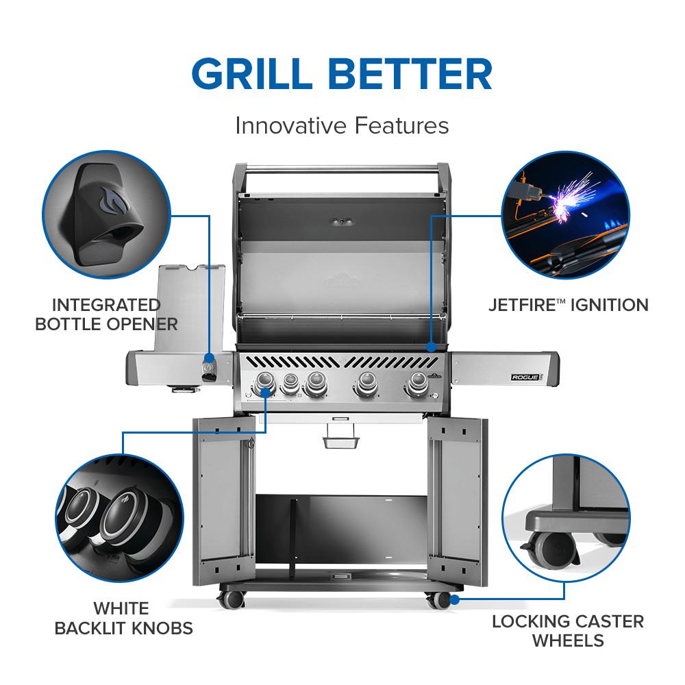 Rogue PRO 525 SIB with Infrared Side Burner , Natural Gas, Stainless Steel
