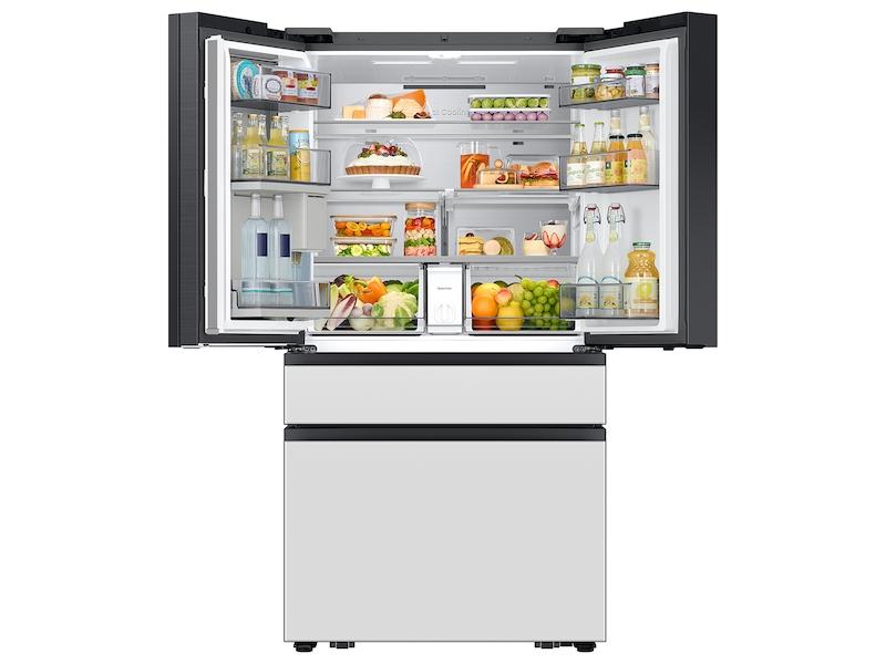 Bespoke 23 cu. ft. Counter Depth 4-Door French Door Refrigerator with AI Family Hub™+ AI Vision Inside™ in White Glass